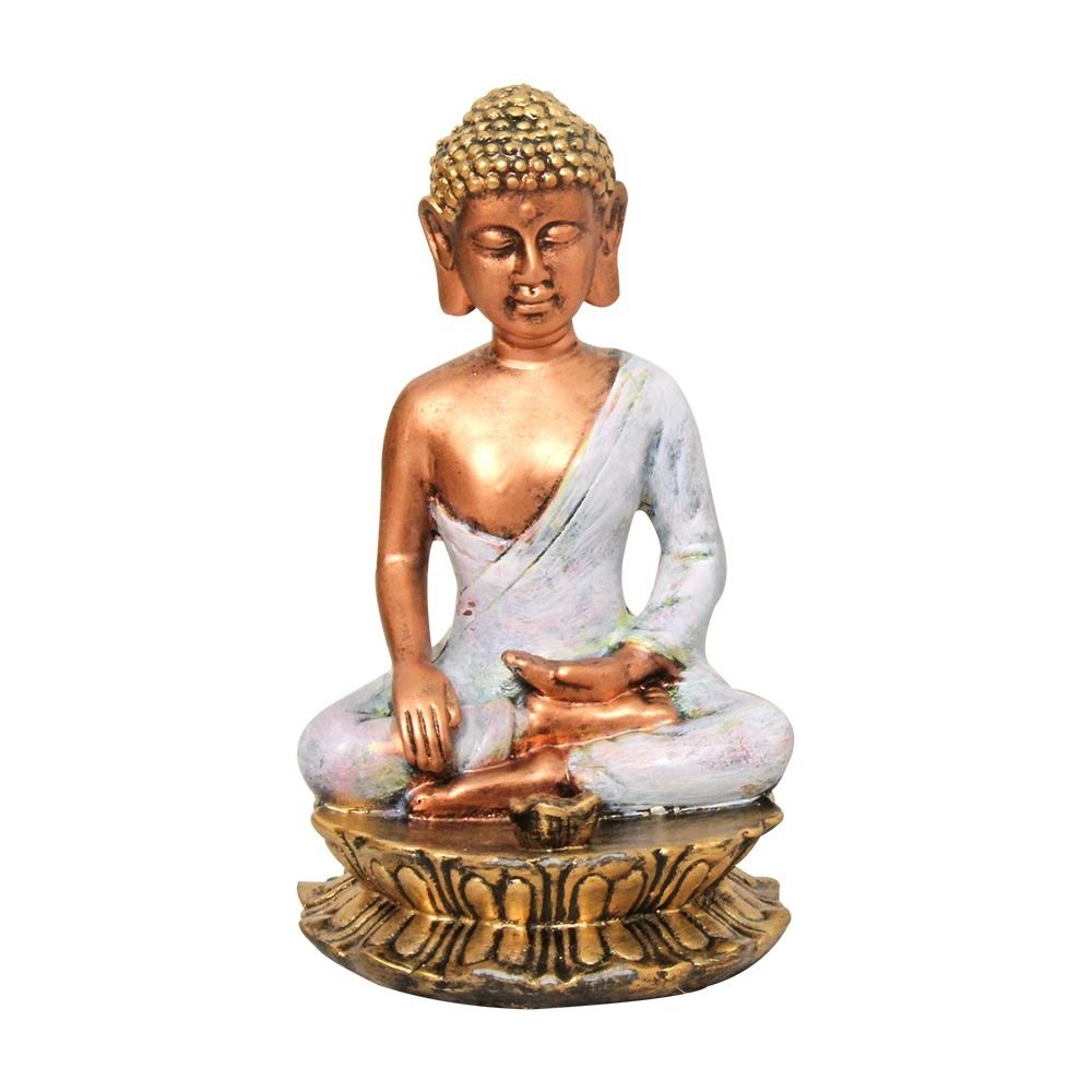 Meditating Buddha Statue Sitting On Lotus