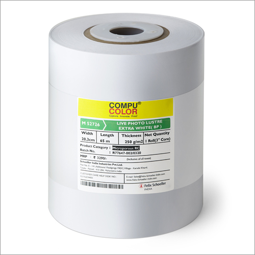 Live Photo Lustre Dry Minilab Paper Roll - Color: White