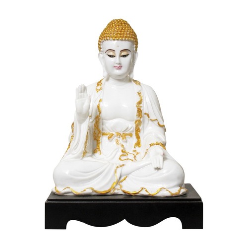 Marble Look  Lord Buddha Polyresin Statue