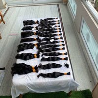 Raw Unprocessed Virgin Cuticle Aligned Indian Bulk Human Hair - Color: Natural Black