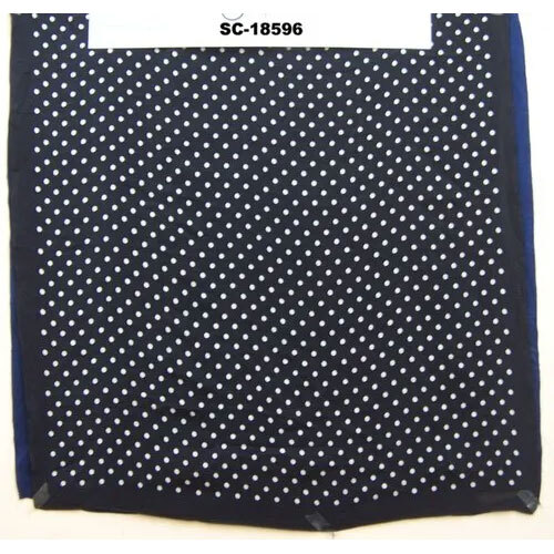 Polka Dot Cotton Printed Bandana - Color: Black With White