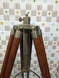 Nautical Vintage Look Brass Floor Lamp Wooden Tripod Stand Best Nautical Item