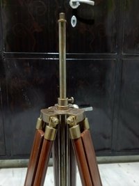 Nautical Vintage Look Brass Floor Lamp Wooden Tripod Stand Best Nautical Item
