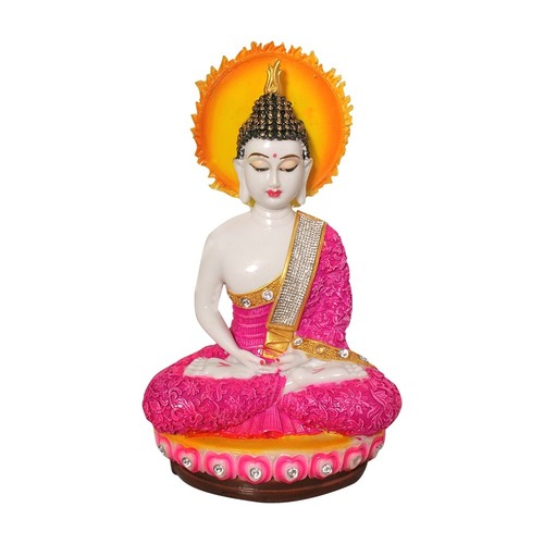 Resin Lord Buddha Statue With Energy Circle Background
