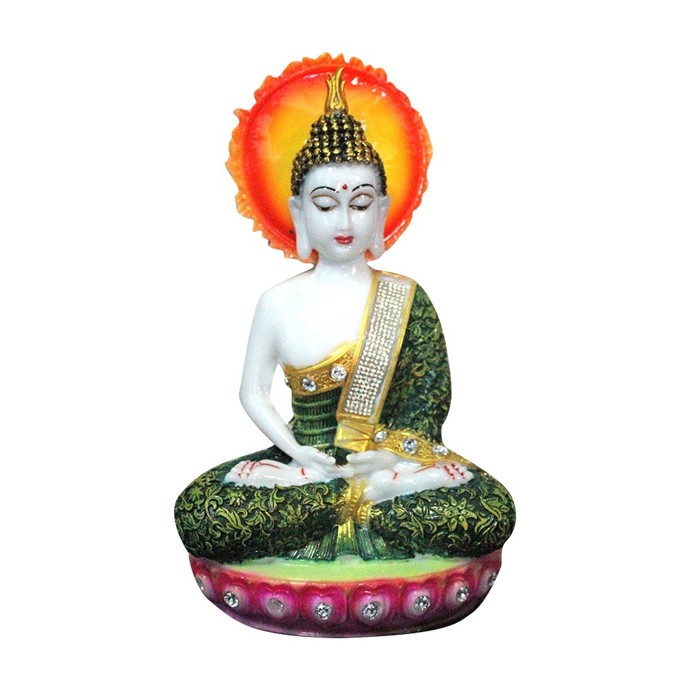 Resin Lord Buddha Statue With Energy Circle Background