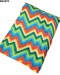 Multicolored Zigzag Design Digital Print Galaxy Cotton Fabric