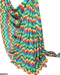 Multicolored Zigzag Design Digital Print Galaxy Cotton Fabric