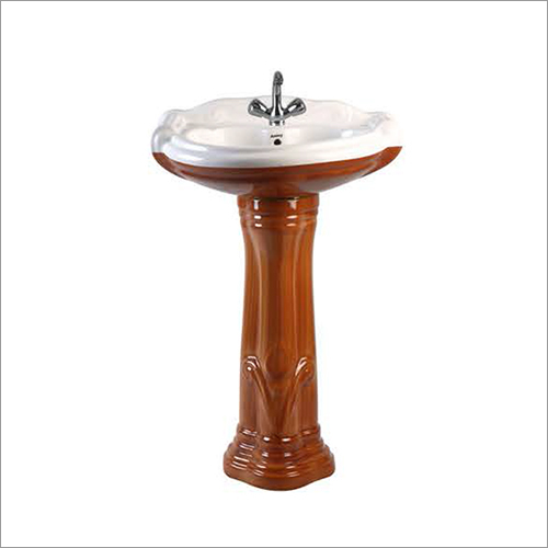 Wooden Mini Sterling Pedestal Wash Basin By AGOX CERA PRIVATE LIMITED