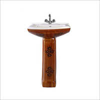Wooden Sophia Vitrosa Polo Pedestal Wash Basin
