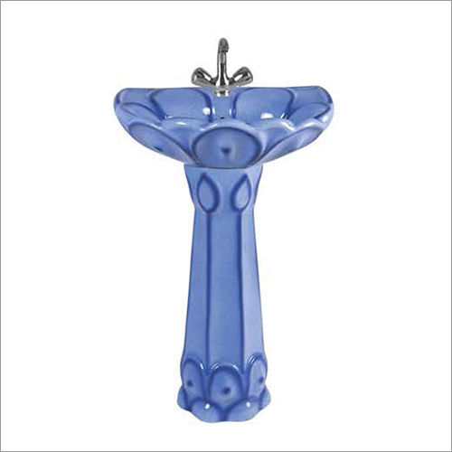 Rustic Alpine Blue-Supreme Sterling Pedestal Wash Basin