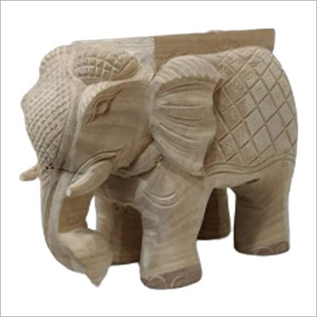 6 Inch Sagwan Wood Elephant Statue
