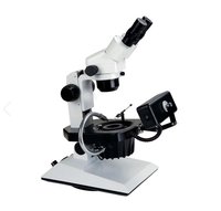 Trinocular Gemological Inclined Binocular - 40x-400x Magnification, Achromatic Objectives, Led Illumination, Gem Holder Stage