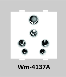 Wit Modular 16a Socket - Porcelain & Brass Conductor | White Color, Durable Polycarbonate & Porcelain Back