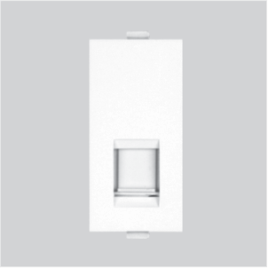 Wit RJ 11 Telephone Jack Single Line With Shutter 1m - White Color | Enhanced Connectivity and Dust Protection Features