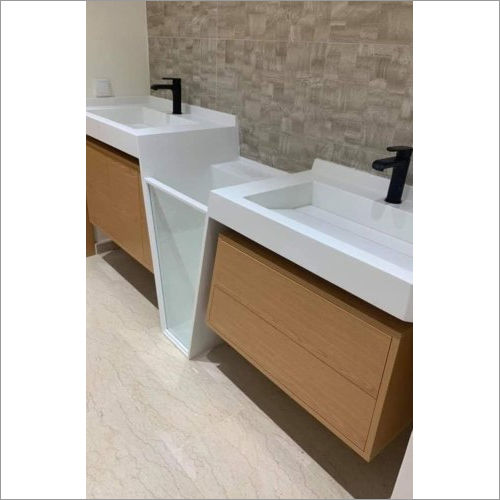 Glossy White Soild Surface Corian Wash Basin