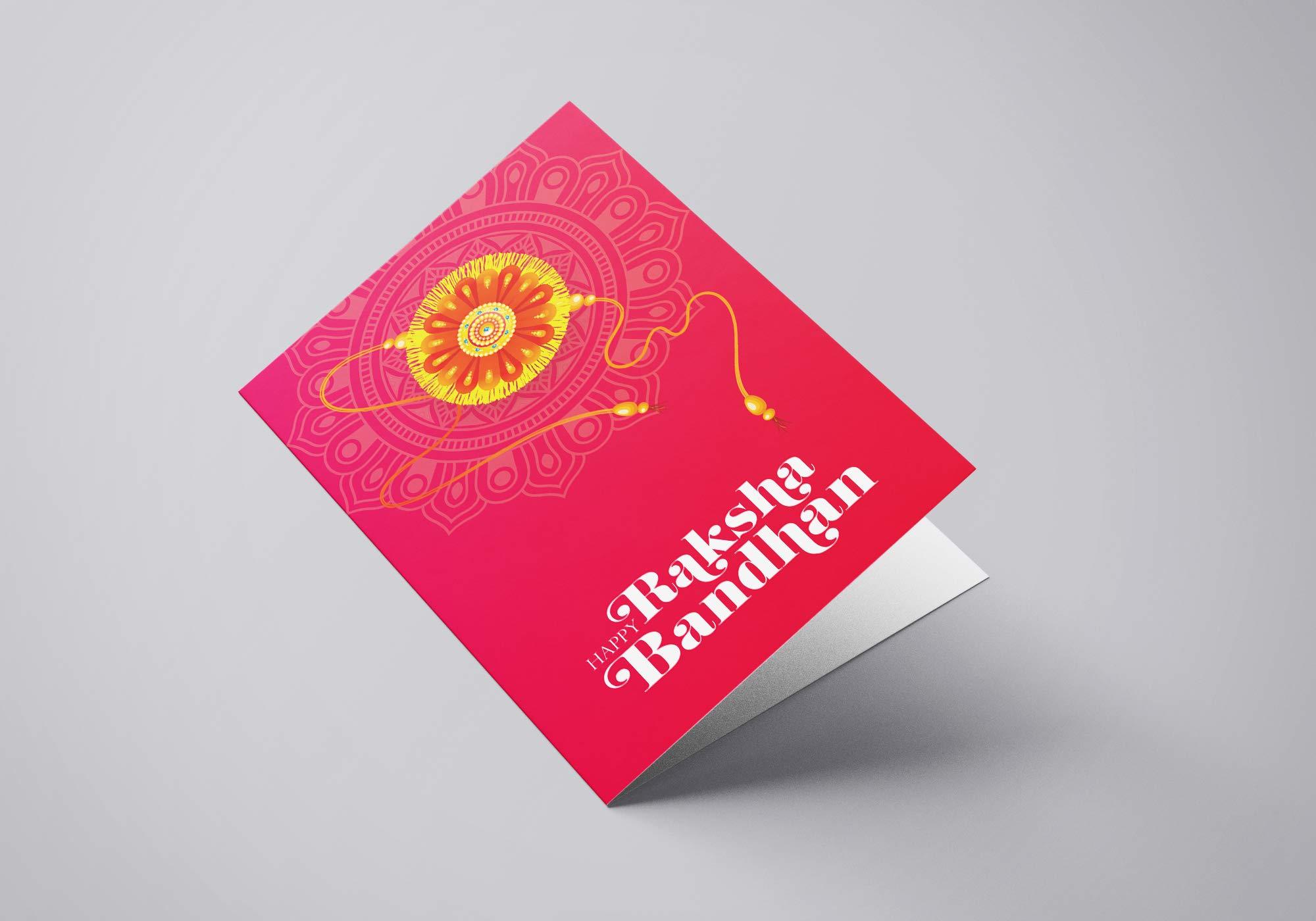 Musical Rakhi Greeting Card With Rakhi Chawal Roli Attached with Card Plays Bhaiyya Mere