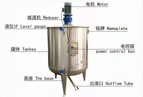 JMK-500L Jacketed Heating Mixing Kettle Electric Heating and Mixing Jacketed Stainless Steel Reactor Tank Mixer