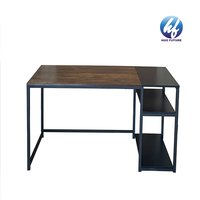 Factory Office Desk R Shaped Modern Computer Desk Pc Game Table Metal And Wood 45.3inch Gaming Desk