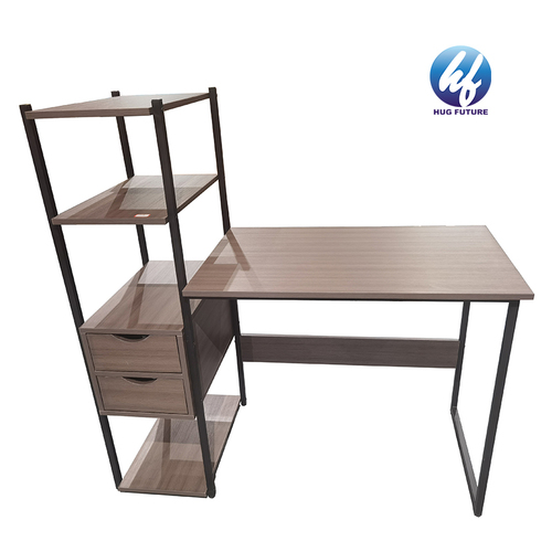 Chinese Manufacturer Multi-purpose Powder-coated Metal Steel Computer Desk Study Table With Shelf And Drawer