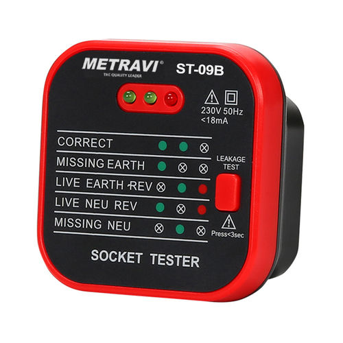 Metravi ST-09B Socket Polarity and Earth Leakage Tester