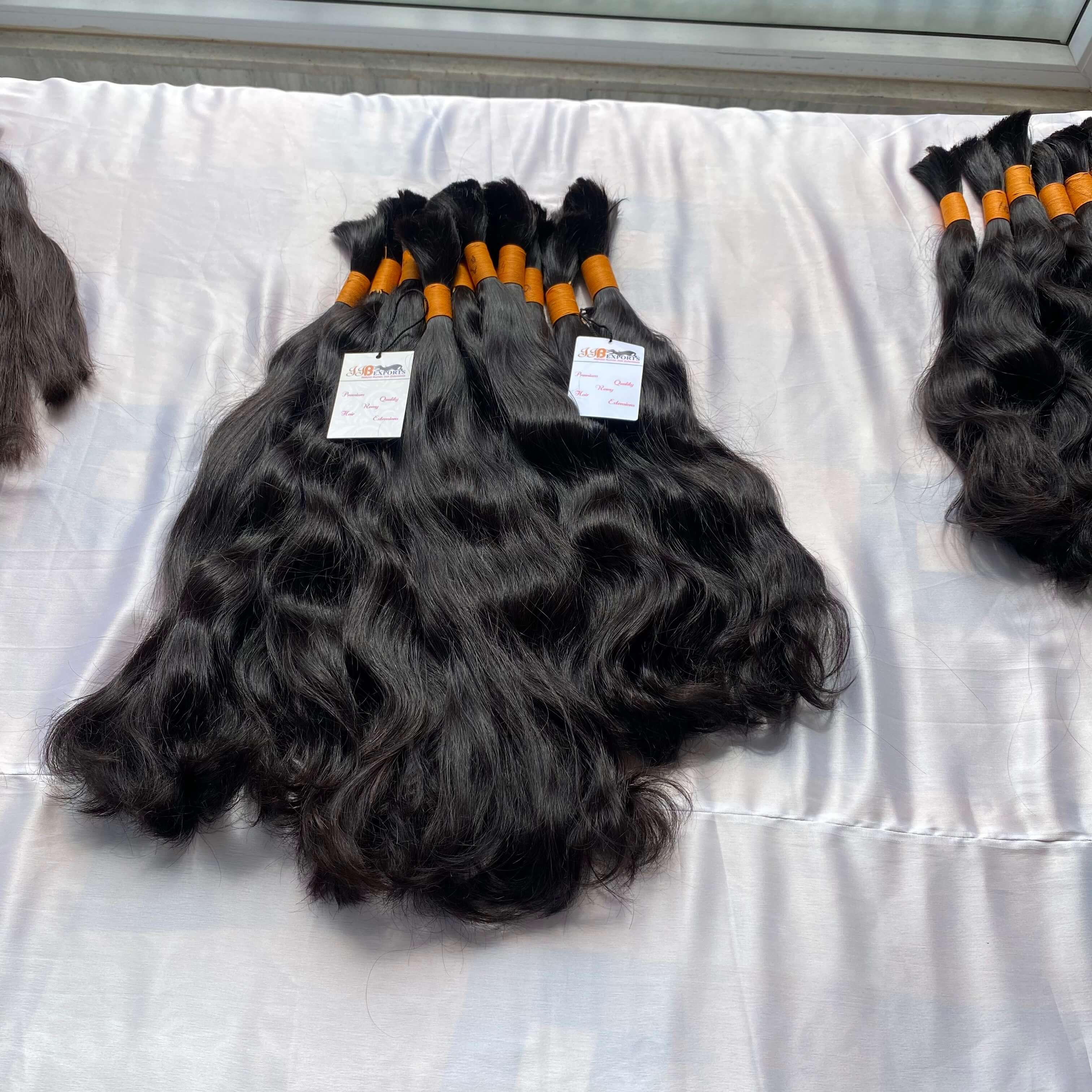 Premium Quality Indian Temple Virgin Brazilian Remy Bulk Human Hair