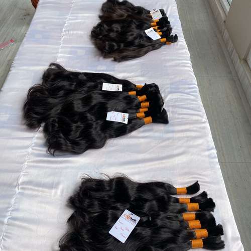 Soft and Silky Natural Indian Raw Unprocessed Wavy Bulk Human Hair