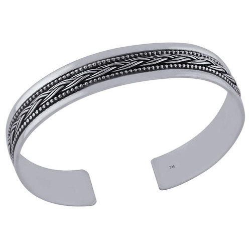 Plain Rawa Braids 925 Sterling Solid Silver Bangle