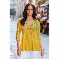 Ladies Cotton Floral Embroidery Top