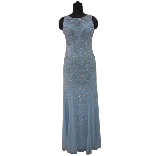 Ladies Beaded Evening Slim Fit Gown