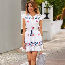 Embroidered Short One Piece Dress