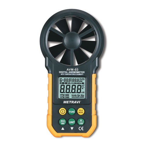 Metravi AVM-03 Thermo Anemometer with CFM CMM and USB PC Interface