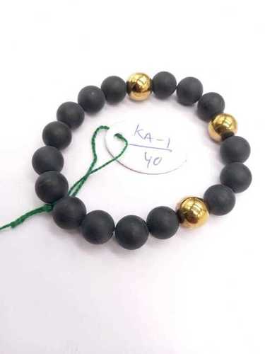 Mattle Black Onyx With Golden Hematite Bracelet