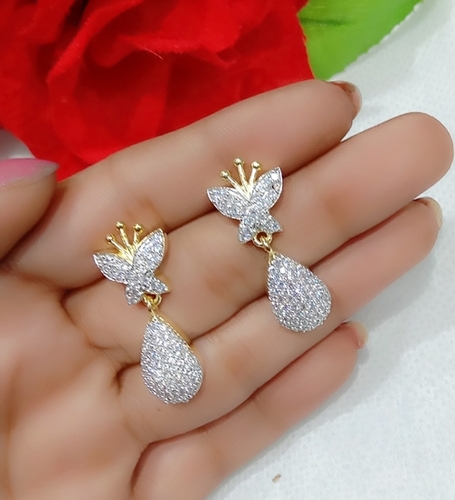American Diamond Earnings Set
