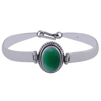 Amethyst Natural Gemstone Oval 925 Sterling Solid Silver Handmade Bangle