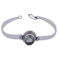 Amethyst Natural Gemstone Oval 925 Sterling Solid Silver Handmade Bangle