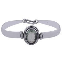 Amethyst Natural Gemstone Oval 925 Sterling Solid Silver Handmade Bangle