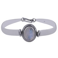 Amethyst Natural Gemstone Oval 925 Sterling Solid Silver Handmade Bangle