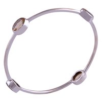 Garnet Natural Multi Gemstone Oval 925 Sterling Solid Silver Handmade Bangle