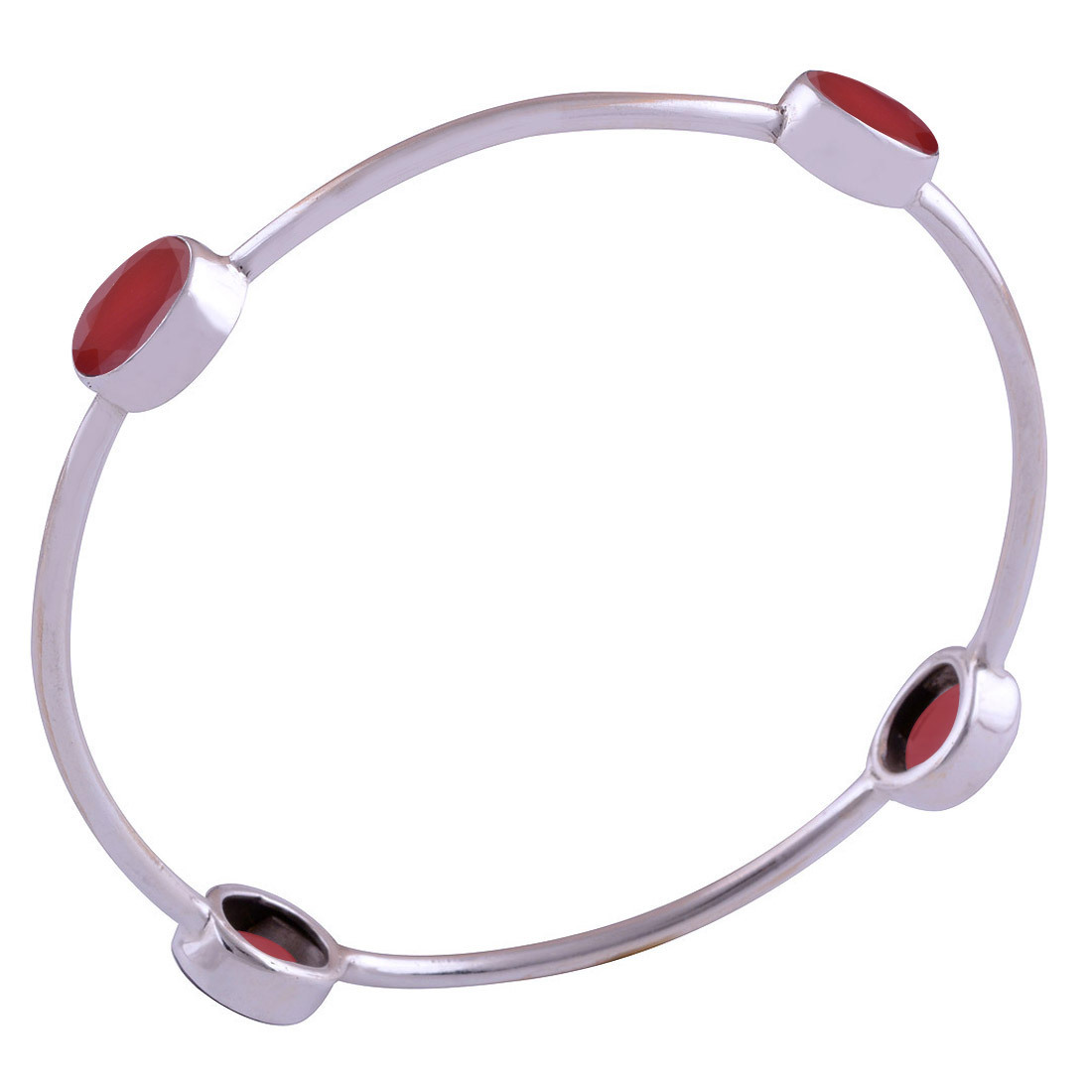 Garnet Natural Multi Gemstone Oval 925 Sterling Solid Silver Handmade Bangle