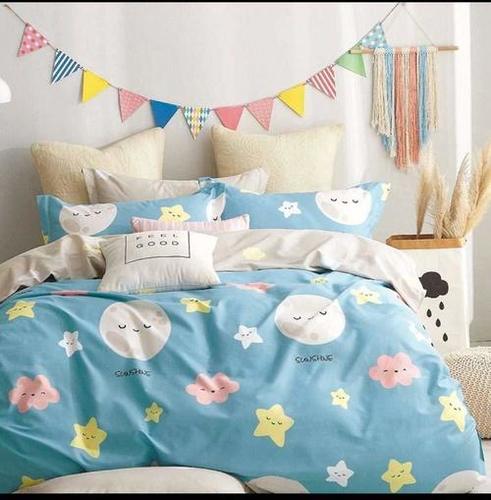 Divine Overseas Microfiber Kids Printed Designer Bed Sheet (90