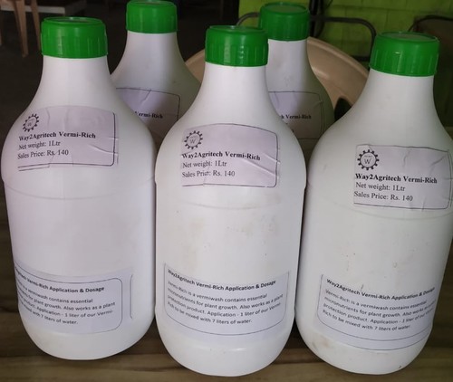 Vermi Rich - 1 Liter White Liquid Fertilizer, 1:7 Mix Ratio, Micronutrients, Vermicompost, Germination Acceleration, Pest Protection, Root Elongation, Nutrient Uptake