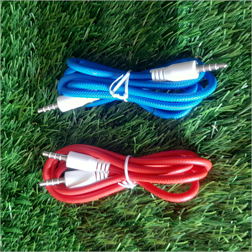 Car Aux Cable - Copper Core, 3.5mm Length, Blue & Red | Impressive Design, Optimum Performance, Nominal Electrical Noise