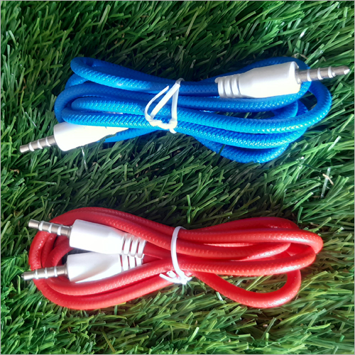 Metal Heavy Aux Cable - Copper Core, Durable Resilience , Blue & Red Color Design, Superior Connectivity and Long-Lasting Performance