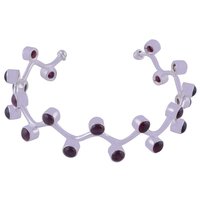 Garnet Natural Gemstone Round 925 Sterling Solid Silver Handmade Bangle