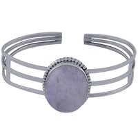 Rainbow Natural Gemstone Oval 925 Sterling Solid Silver Rawa Handmade Bangle