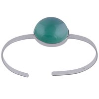 Amethyst Natural Gemstone Round 925 Sterling Solid Silver Handmade Bangle