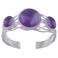 Tiger Eye Natural Gemstone Round 925 Sterling Solid Silver Handmade Bangle