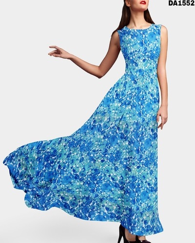 Digital Print Design On Rayon Slub Fabric