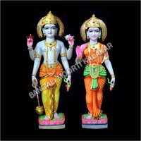 Marble Colored Laxmi Narayan Statue