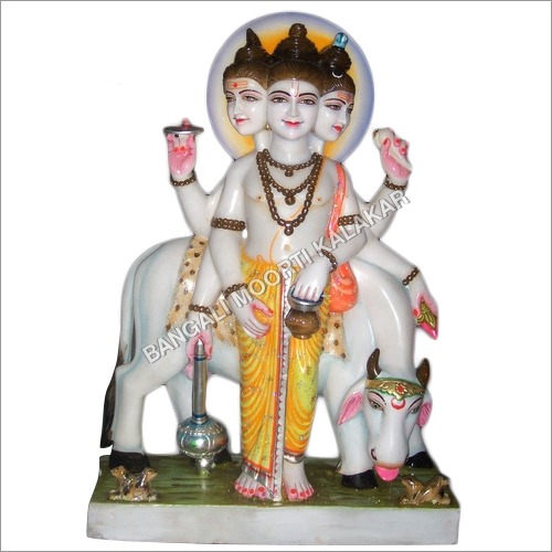 Marble Shri Dattatreya Maharaj Statue By BANGALI MOORTI KALAKAR